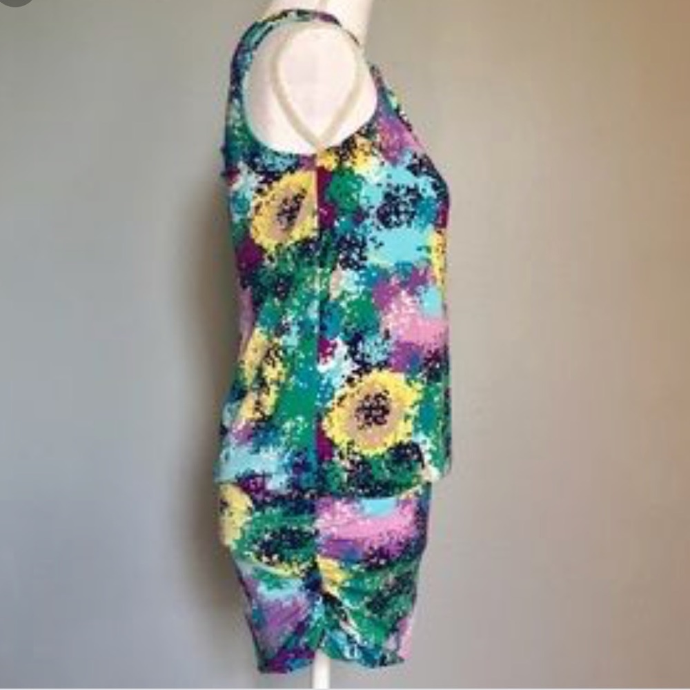 BCBG Multi Color One Shoulder Mini Dress - Picture 10 of 10